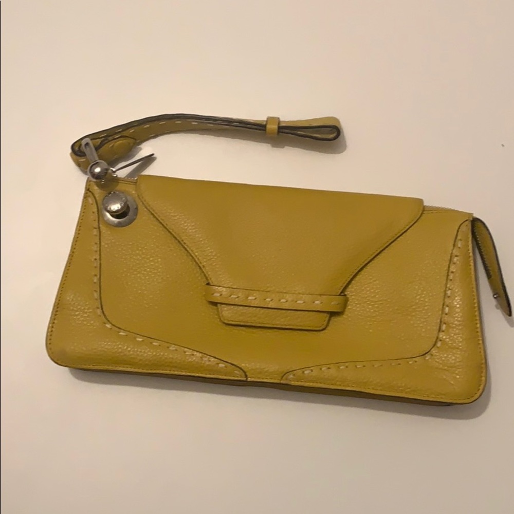 BCBG MaxAzria Mustard Yellow Clutch/Wristlet